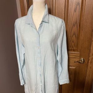 JJill Linen Aqua Tunic, size L